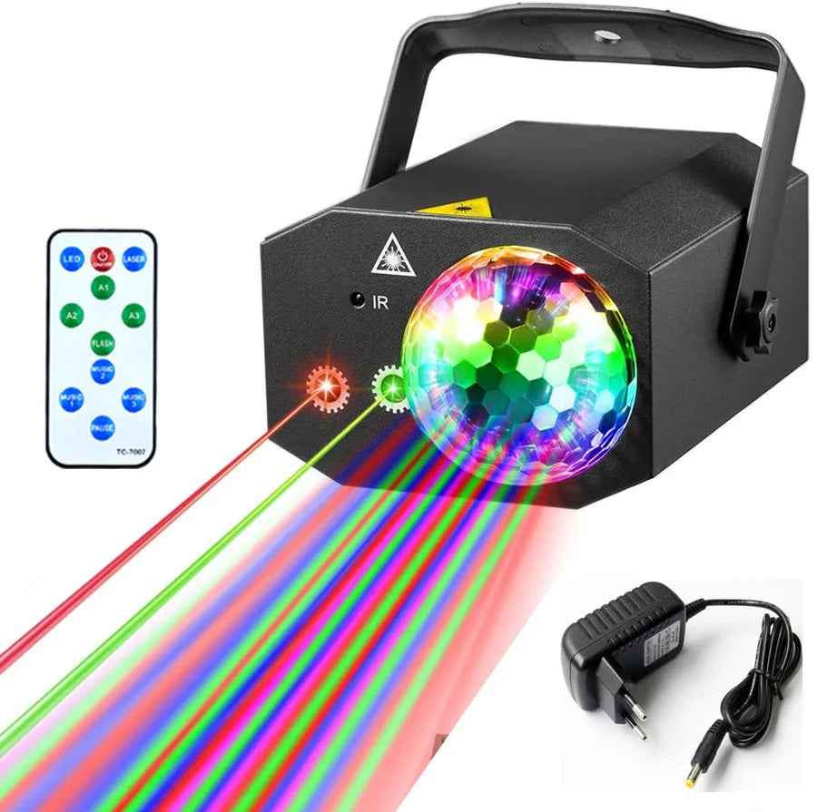 Party Lights Dj Disco Ball Light Pattern Projector Sound Activated Dance Birthday Bar Karaoke Christmas Wedding Decoration - THE JIMMY STORE