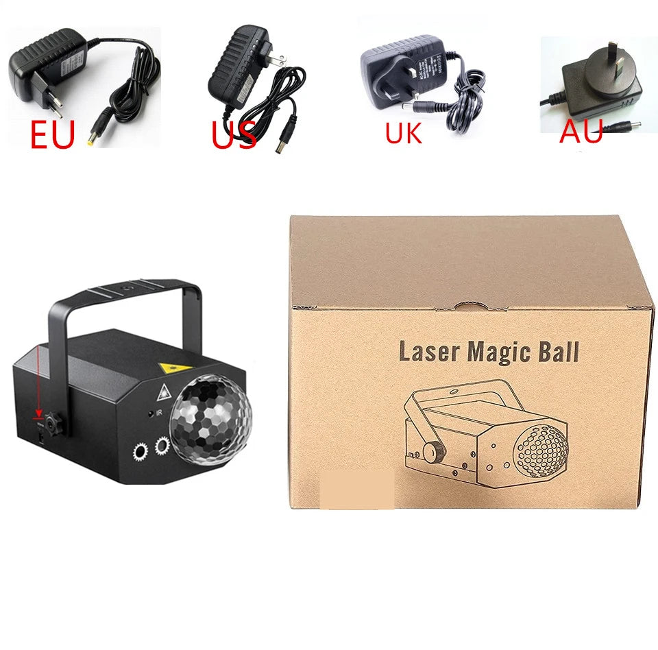 Party Lights Dj Disco Ball Light Pattern Projector Sound Activated Dance Birthday Bar Karaoke Christmas Wedding Decoration - THE JIMMY STORE