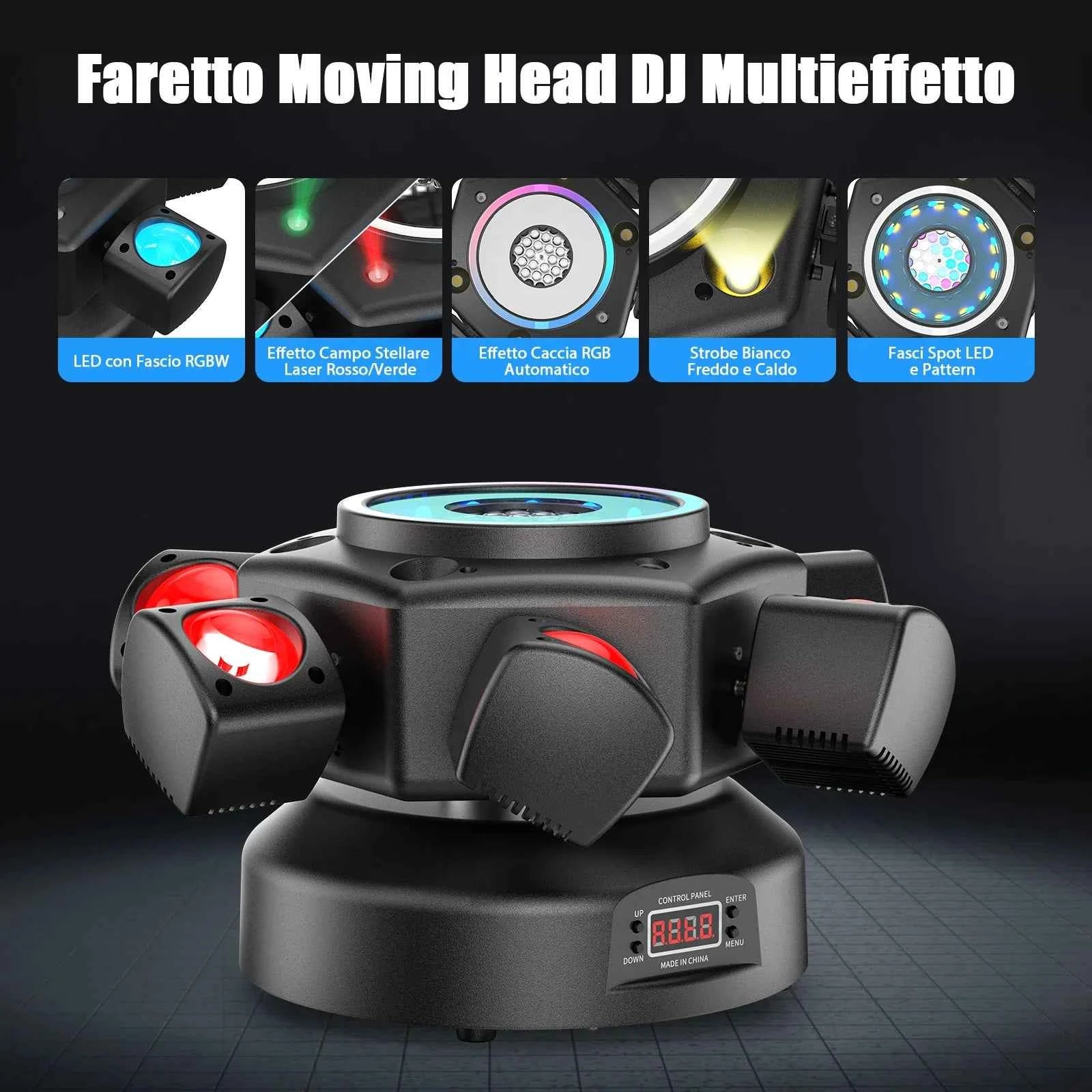 LeLeght 150W 4-in-1 RGBW Moving Head Light with Beam RGB Halo DMX512 26CH Sound-activated Modes For DJ Show Concert Party KTV - THE JIMMY STORE