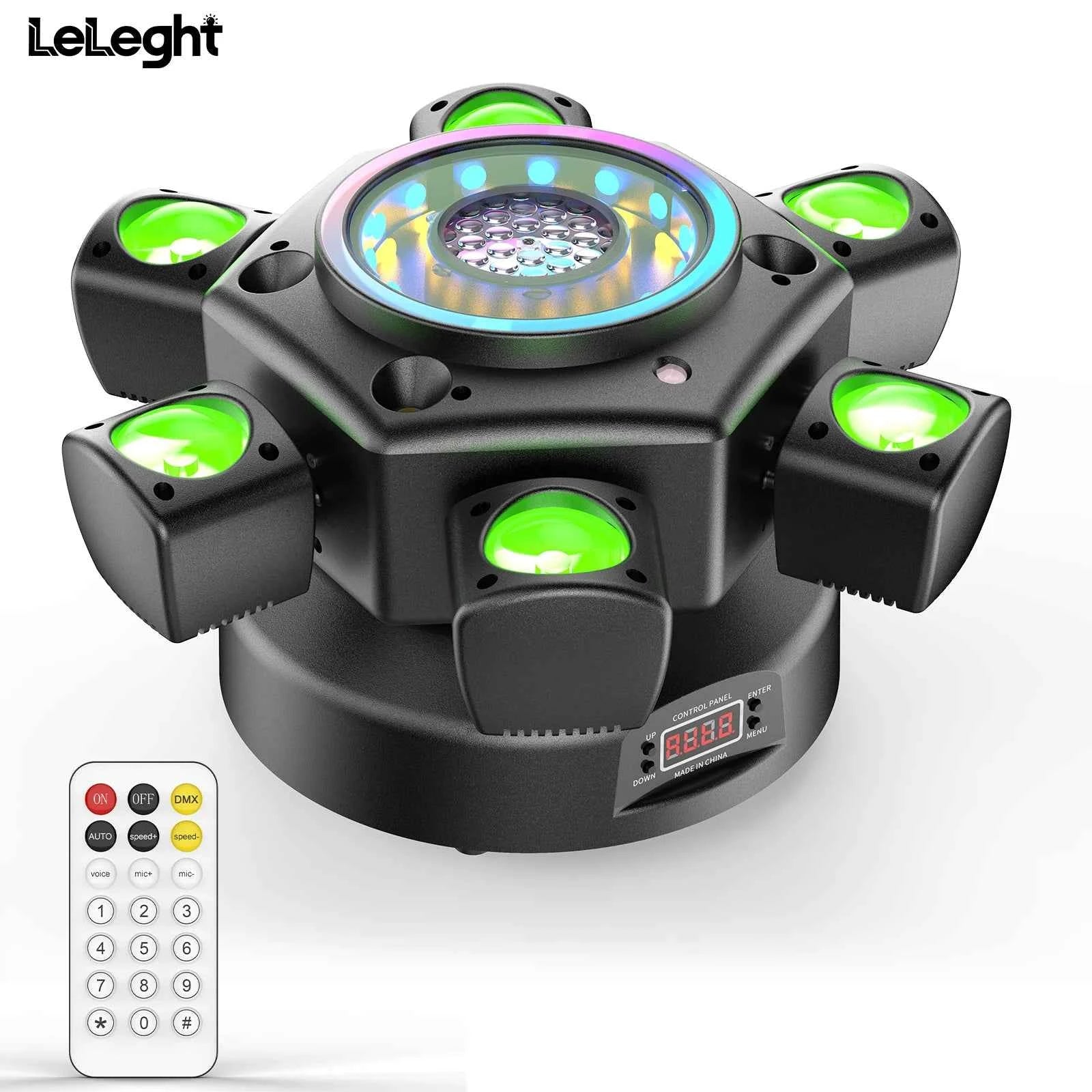 LeLeght 150W 4-in-1 RGBW Moving Head Light with Beam RGB Halo DMX512 26CH Sound-activated Modes For DJ Show Concert Party KTV - THE JIMMY STORE