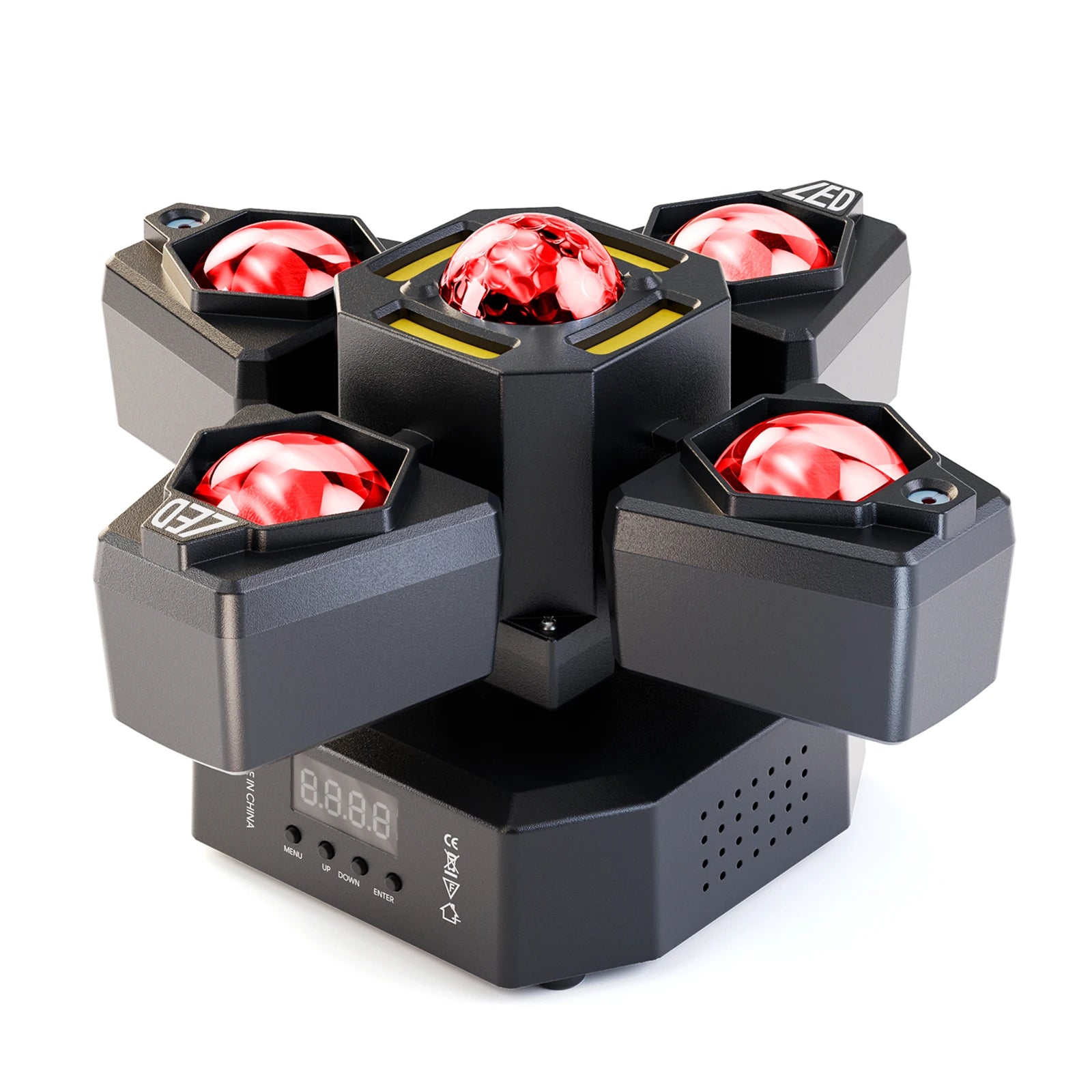 Leleght 120W RGBW 4-Arm Beam Magic Ball Stage Light - Remote, Sound-Activated DMX512 20CH For DJ Club Party Halloween Christmas - THE JIMMY STORE