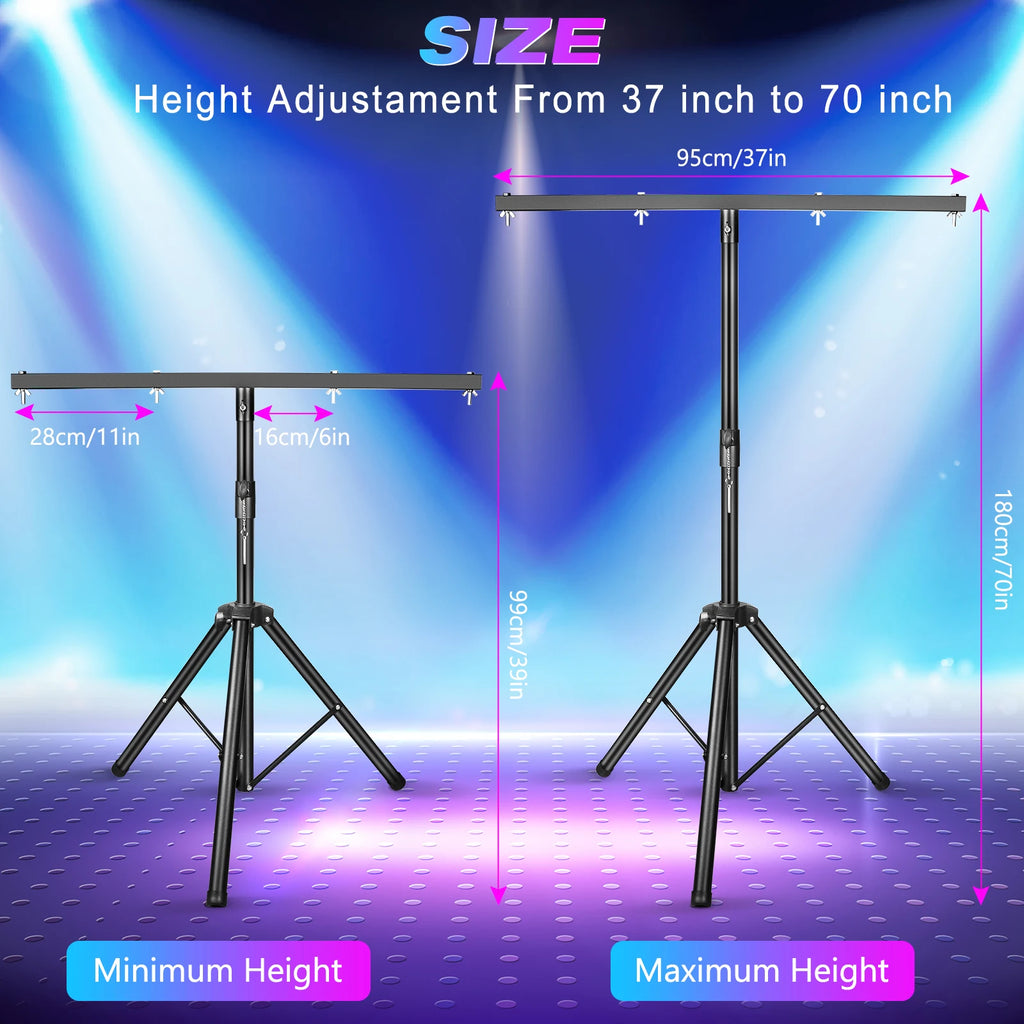 LeLeght Tripod DJ Light Stand Stage Lights Stand Adjustable 39-75 Inch DJ Lighting Tripod Mount for Wedding Concert Party - THE JIMMY STORE