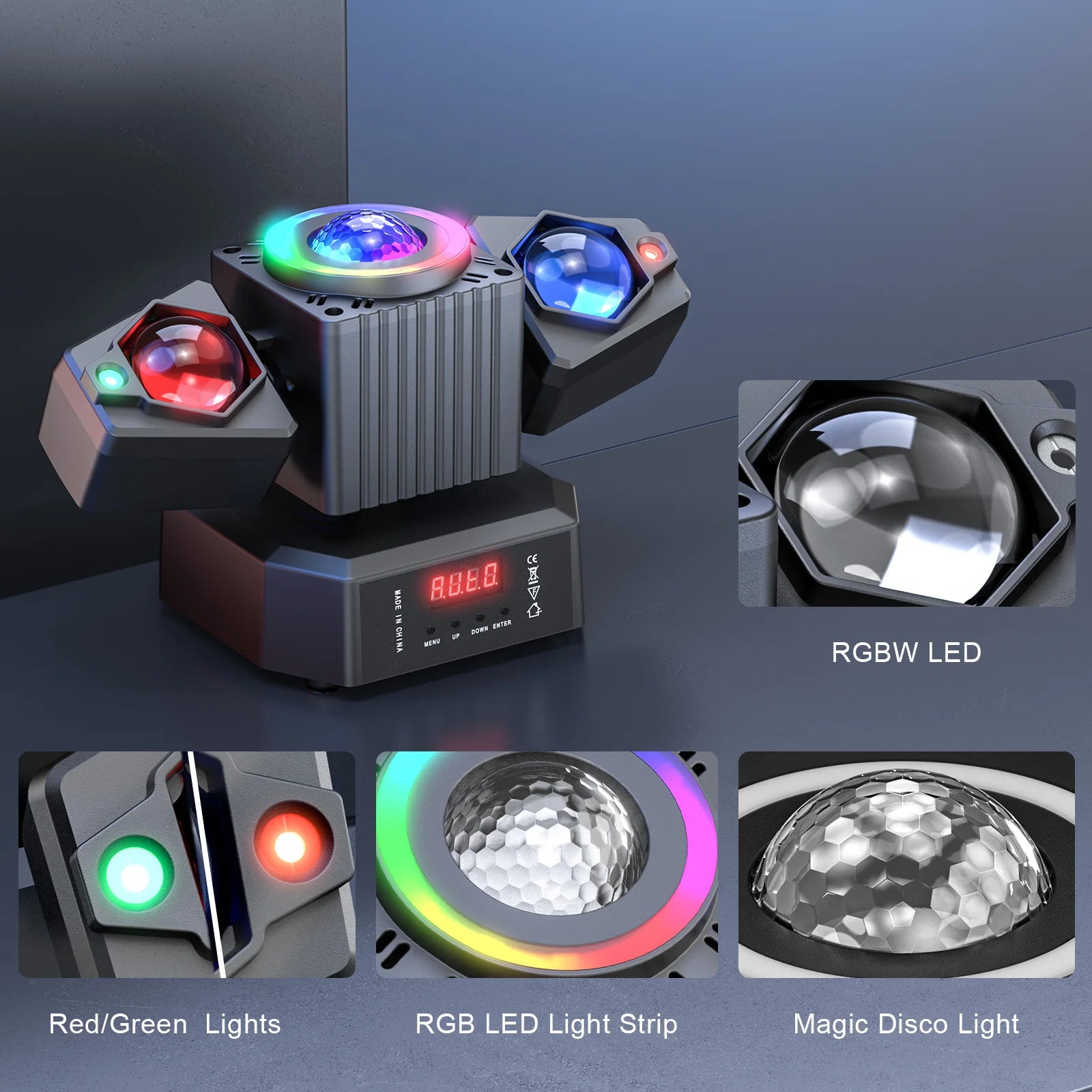 LeLeght 2Pcs Two-armed Stage light RGBW 4-IN-1 Lighting Effect and Starry Effect Controlled DMX512 For DJ Concert Church Wedding - THE JIMMY STORE