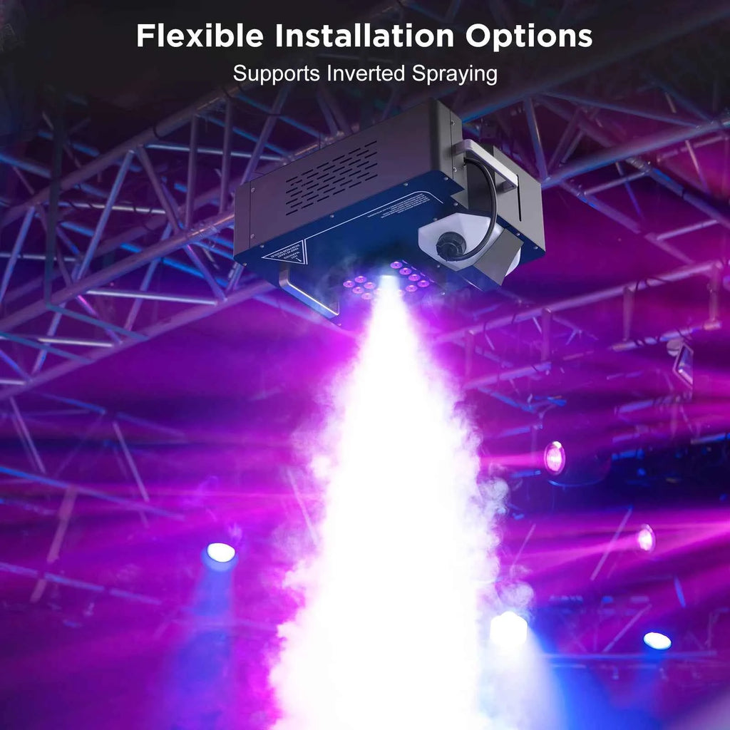 Gwong 2000W Fog Machine 3in1 RGB 24 LEDs Smoke Machine DMX512 Remote Stage Lighting Spray Fogger for DJ Disco Party Halloween Wedding - THE JIMMY STORE