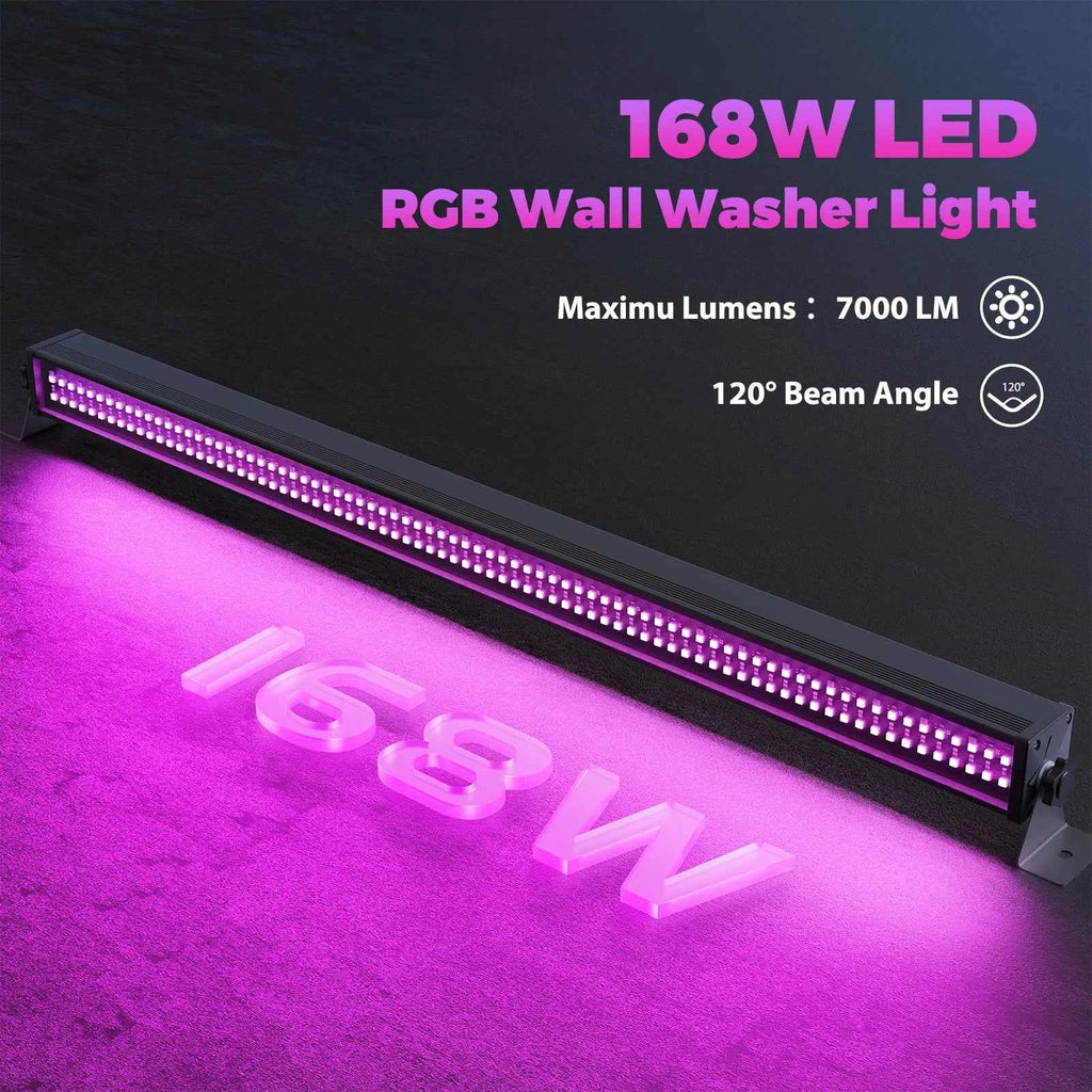 LeLeght 168W 336PCS 5050 SMD RGB 24PCS LEDs Wall Washer Light Stage Effect Lighting DMX512 Sound Mode for Pub Concert Party - THE JIMMY STORE