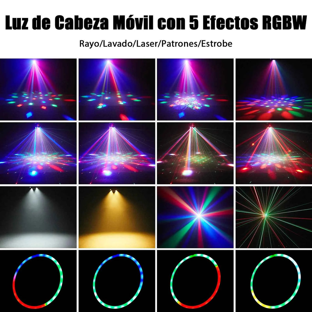 LeLeght 150W 4-in-1 RGBW Moving Head Light with Beam RGB Halo DMX512 26CH Sound-activated Modes For DJ Show Concert Party KTV - THE JIMMY STORE