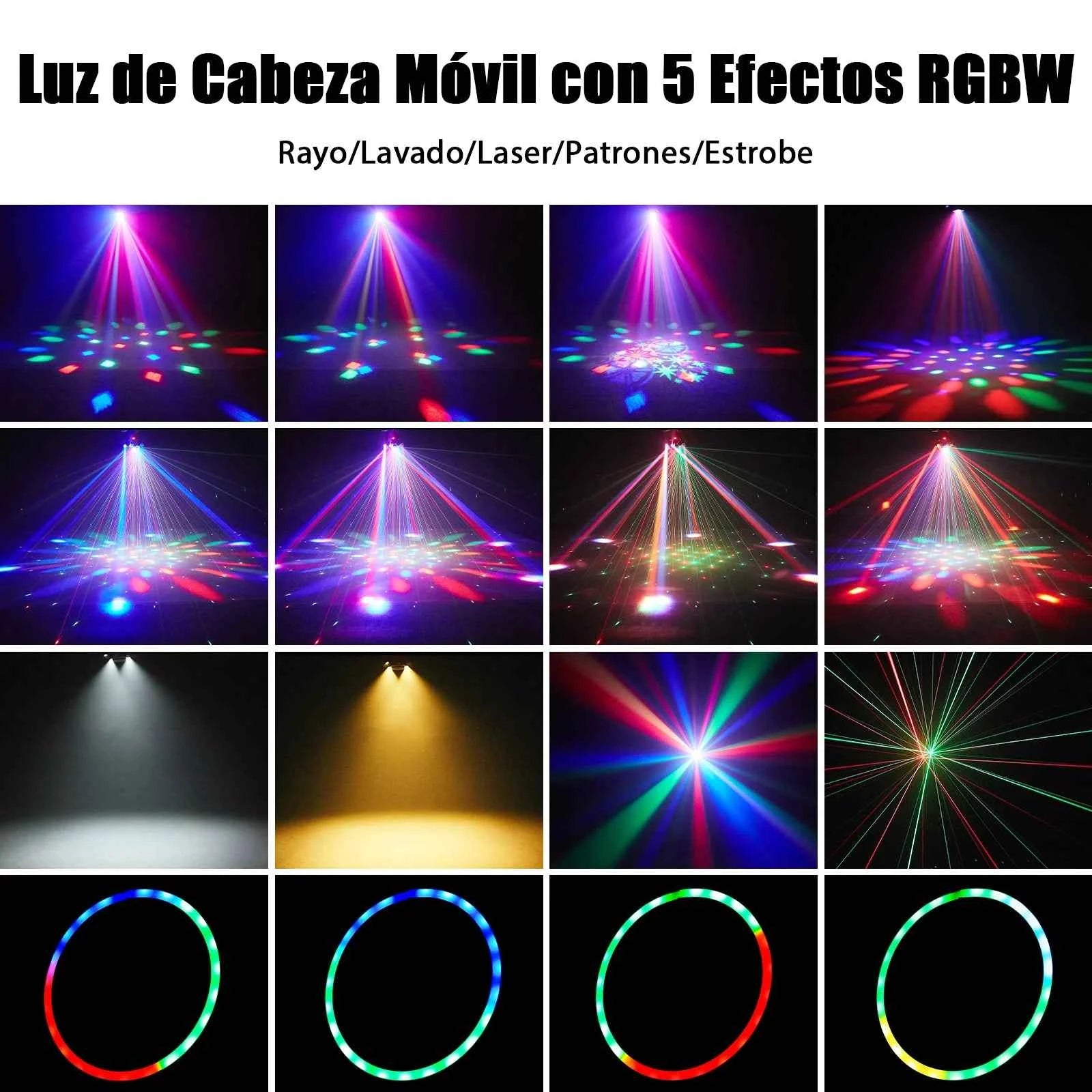 LeLeght 150W 4-in-1 RGBW Moving Head Light with Beam RGB Halo DMX512 26CH Sound-activated Modes For DJ Show Concert Party KTV - THE JIMMY STORE