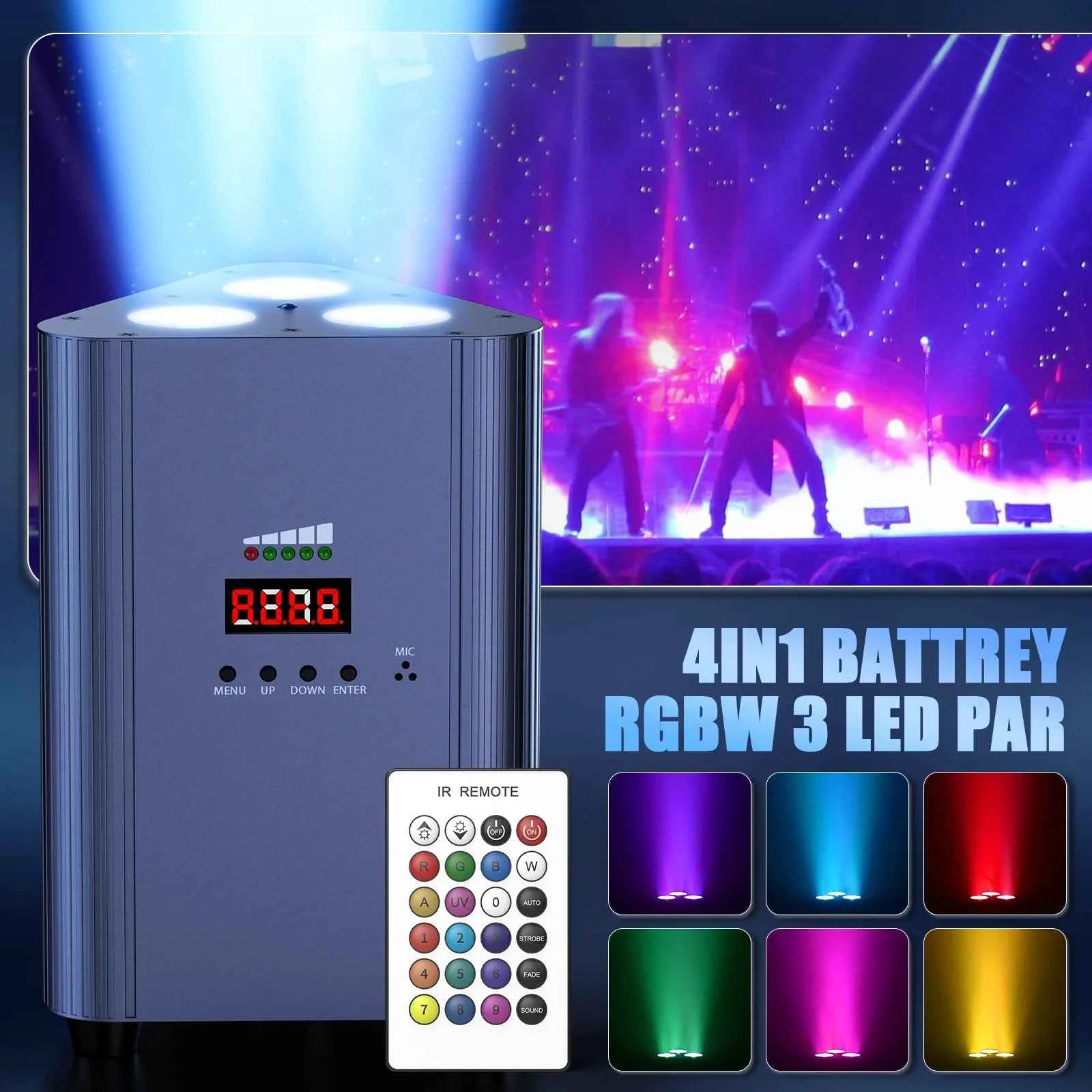 Transform Your Events with the RGBW Triangle Battery Par Light - 120W Power & Versatile Features - THE JIMMY STORE