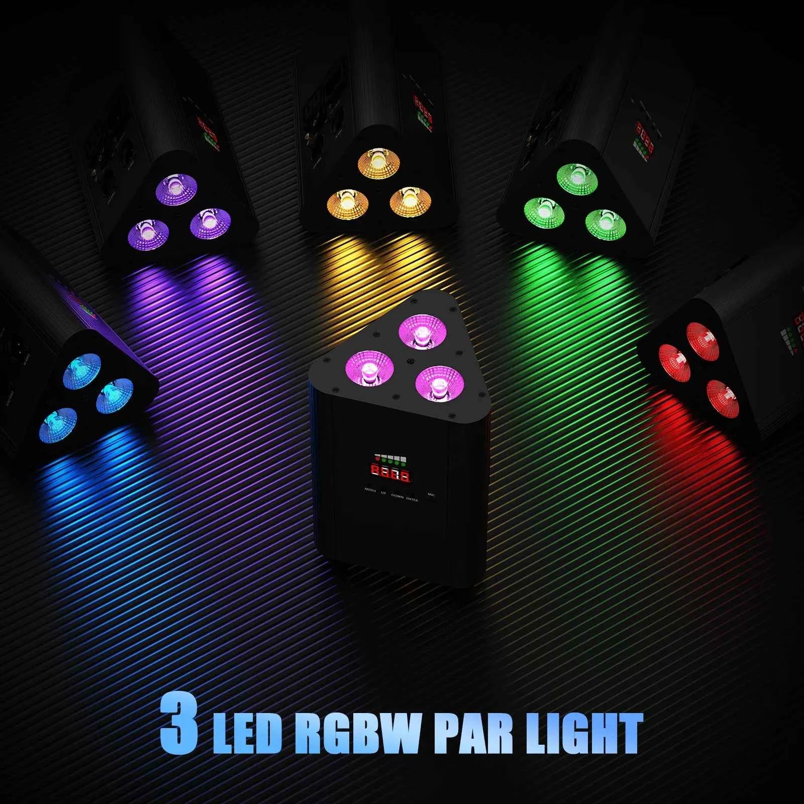 Transform Your Events with the RGBW Triangle Battery Par Light - 120W Power & Versatile Features - THE JIMMY STORE