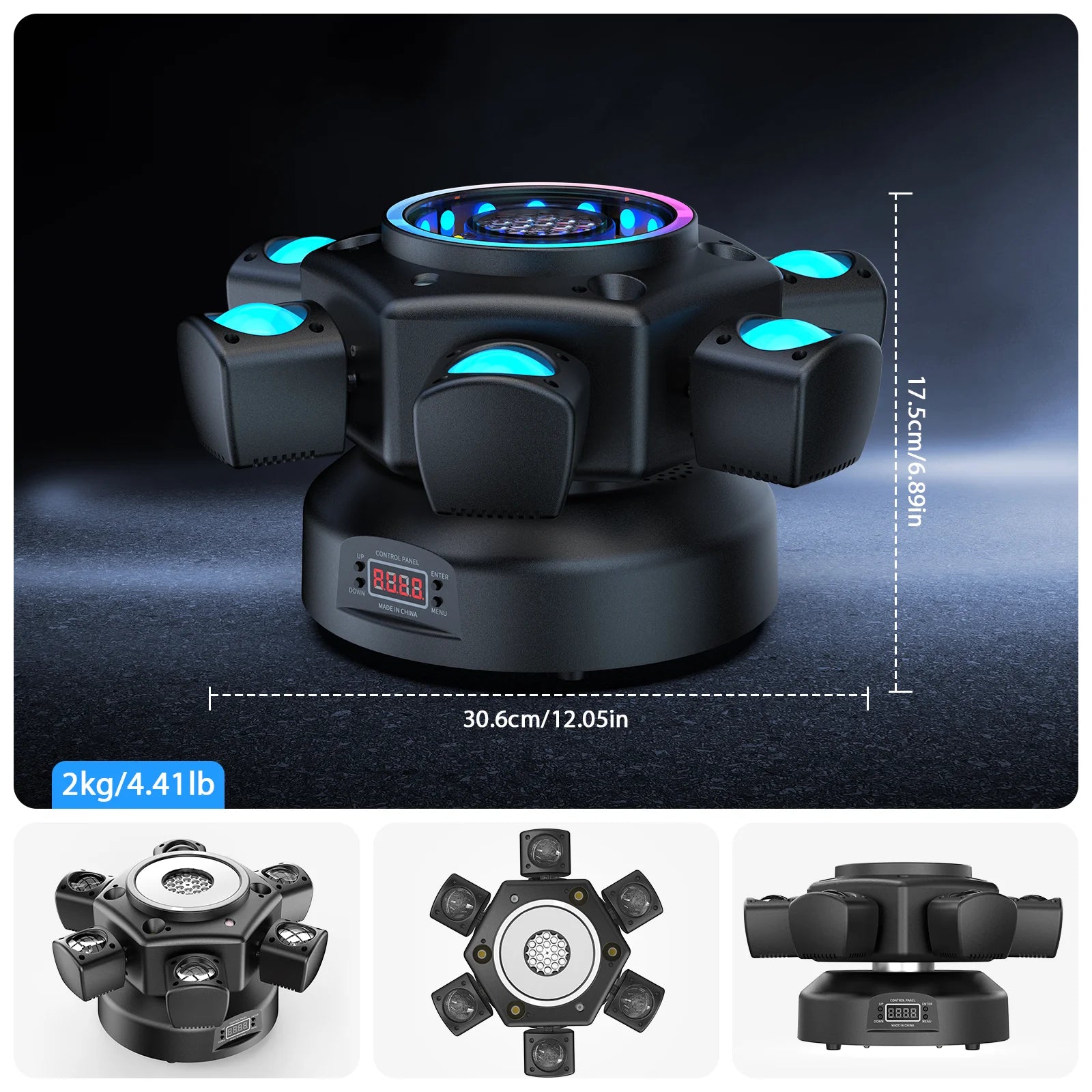 LeLeght 150W 4-in-1 RGBW Moving Head Light with Beam RGB Halo DMX512 26CH Sound-activated Modes For DJ Show Concert Party KTV - THE JIMMY STORE
