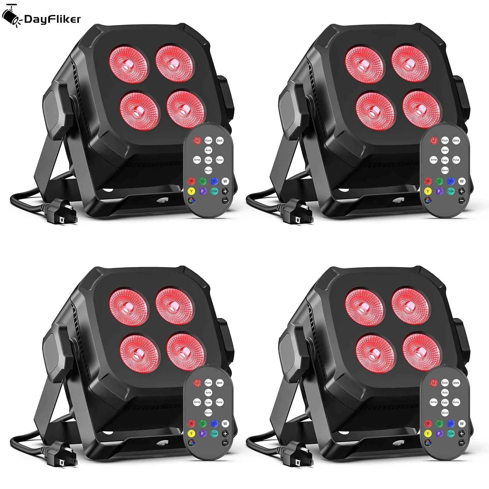 LeLeght 4Pcs 4x15W RGBW 4 IN 1 LED Par Lights DMX512 Remote Control Stage Light Sound Activated Effect Light for DJ Party Disco - THE JIMMY STORE