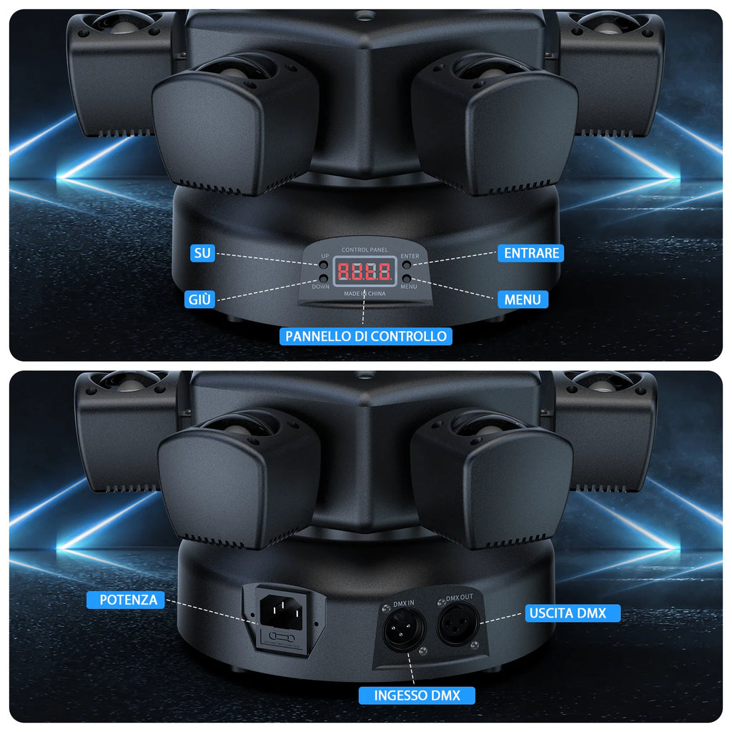 LeLeght 150W 4-in-1 RGBW Moving Head Light with Beam RGB Halo DMX512 26CH Sound-activated Modes For DJ Show Concert Party KTV - THE JIMMY STORE