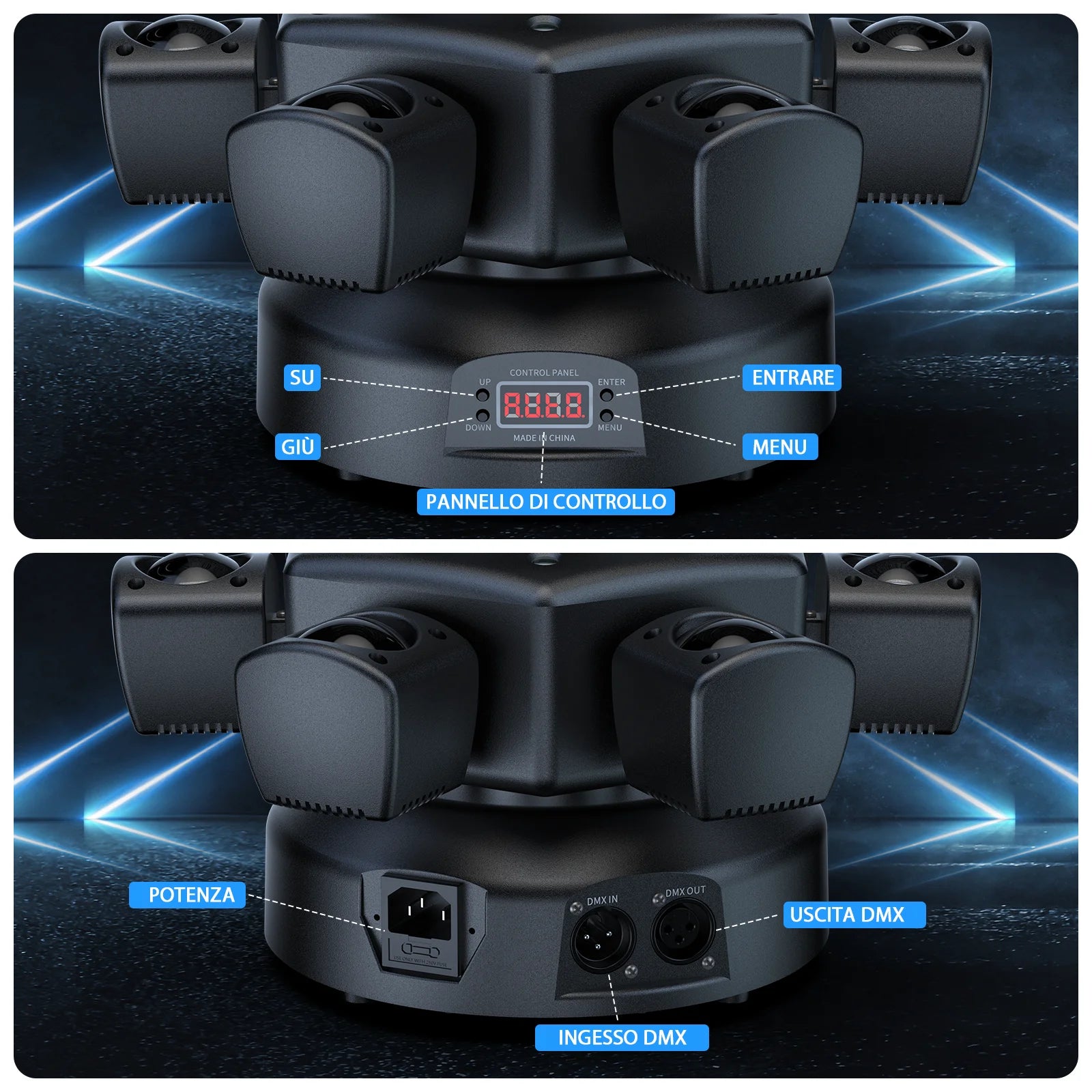 LeLeght 150W 4-in-1 RGBW Moving Head Light with Beam RGB Halo DMX512 26CH Sound-activated Modes For DJ Show Concert Party KTV - THE JIMMY STORE