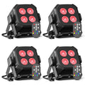 LeLeght 4Pcs 4x15W RGBW 4 IN 1 LED Par Lights DMX512 Remote Control Stage Light Sound Activated Effect Light for DJ Party Disco - THE JIMMY STORE