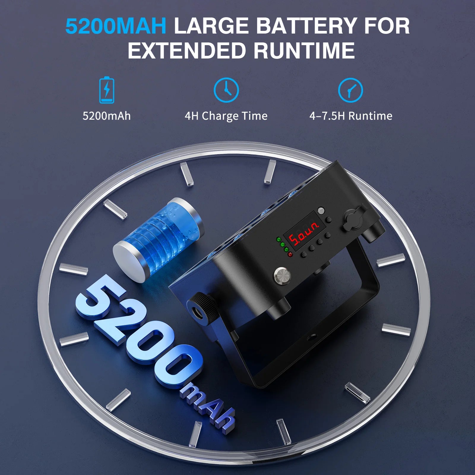 Leleght Mini Battery Powered Rechargeable Par Light 4X6W RGBWA UV Stage Light DMX512 LED Uplight For Festival Party Wedding - THE JIMMY STORE