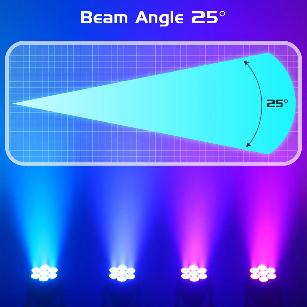 LeLeght 4Pcs 7x15W LED Moving Head Light 4 IN 1 RGBW DMX512 Professional Stage Effect Wash Light for DJ Party Music Dance Club - THE JIMMY STORE