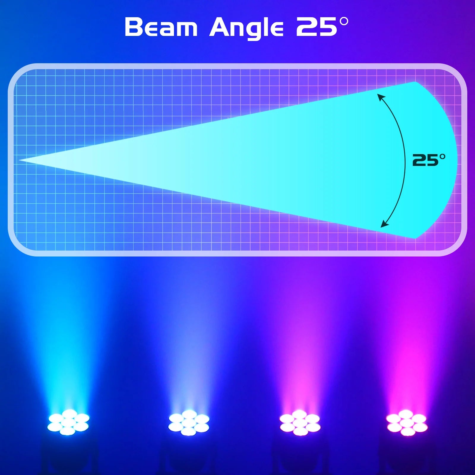LeLeght 4Pcs 7x15W LED Moving Head Light 4 IN 1 RGBW DMX512 Professional Stage Effect Wash Light for DJ Party Music Dance Club - THE JIMMY STORE