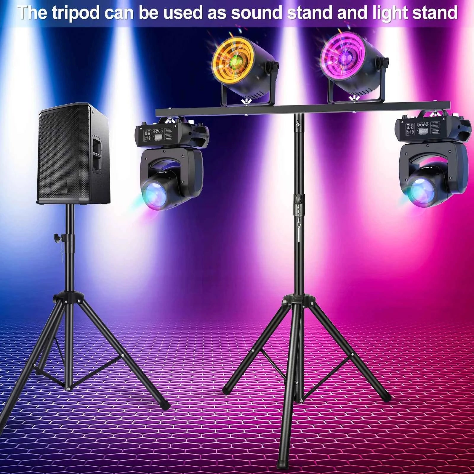 LeLeght Tripod DJ Light Stand Stage Lights Stand Adjustable 39-75 Inch DJ Lighting Tripod Mount for Wedding Concert Party - THE JIMMY STORE