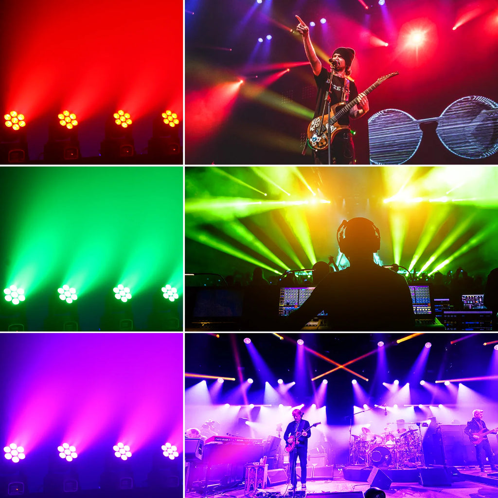 LeLeght 4Pcs 7x15W LED Moving Head Light 4 IN 1 RGBW DMX512 Professional Stage Effect Wash Light for DJ Party Music Dance Club - THE JIMMY STORE