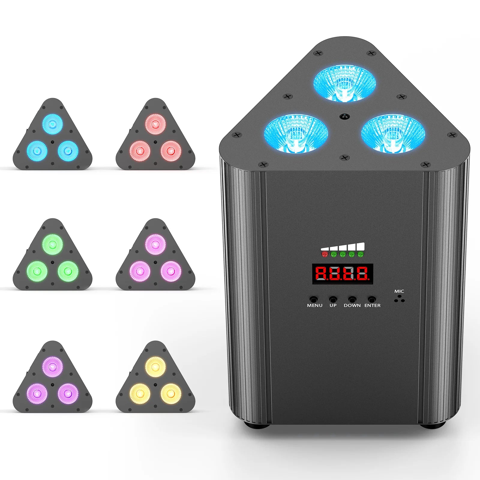 Transform Your Events with the RGBW Triangle Battery Par Light - 120W Power & Versatile Features - THE JIMMY STORE