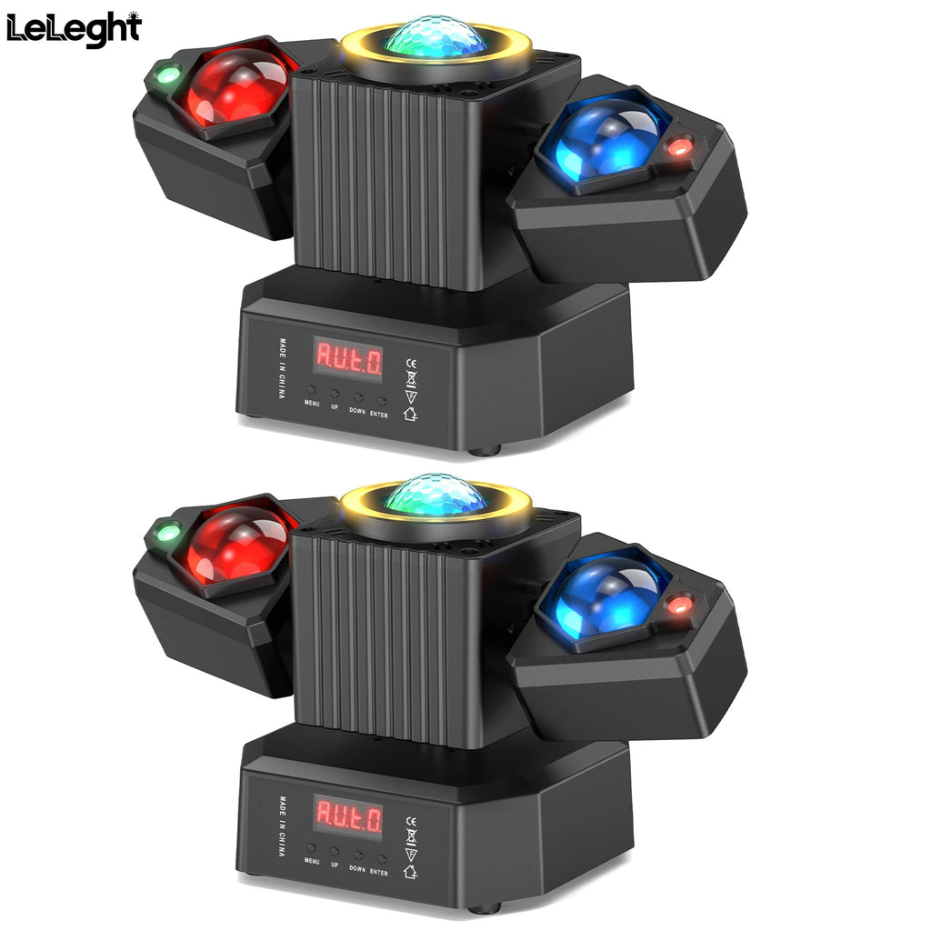LeLeght 2Pcs Two-armed Stage light RGBW 4-IN-1 Lighting Effect and Starry Effect Controlled DMX512 For DJ Concert Church Wedding - THE JIMMY STORE