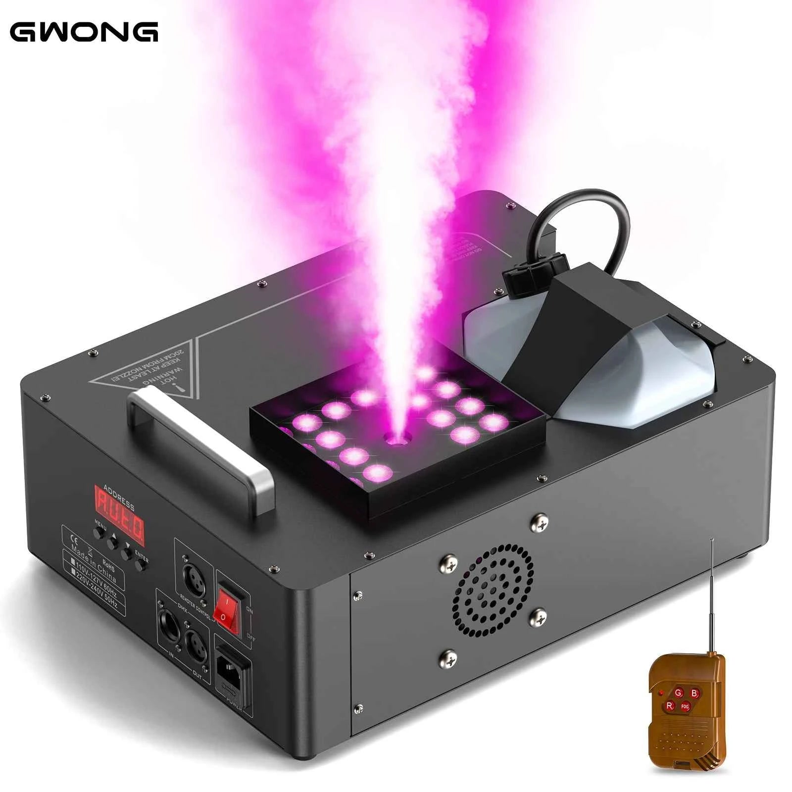 Gwong 2000W Fog Machine 3in1 RGB 24 LEDs Smoke Machine DMX512 Remote Stage Lighting Spray Fogger for DJ Disco Party Halloween Wedding - THE JIMMY STORE