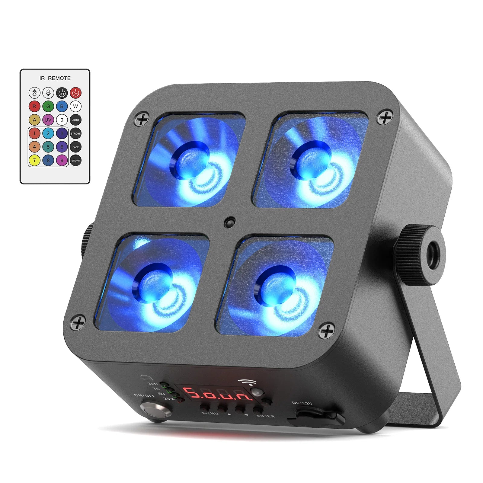 Leleght Mini Battery Powered Rechargeable Par Light 4X6W RGBWA UV Stage Light DMX512 LED Uplight For Festival Party Wedding - THE JIMMY STORE