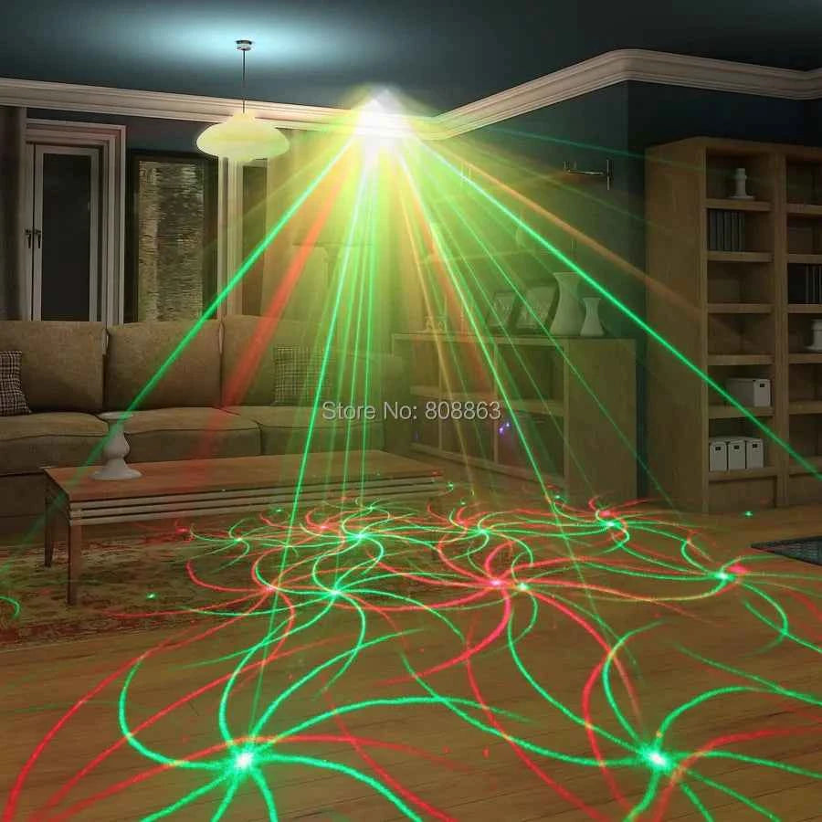 ESHINY Mini 4in1 4 Patterns Whirlwind R&G Laser Projector Lighting Stage Disco DJ Club KTV Xmas Bar Family Party Light Show P17 - THE JIMMY STORE