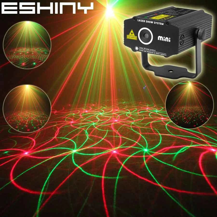 ESHINY Mini 4in1 4 Patterns Whirlwind R&G Laser Projector Lighting Stage Disco DJ Club KTV Xmas Bar Family Party Light Show P17 - THE JIMMY STORE