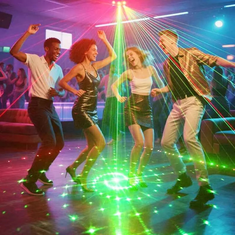 Wuzstar LED Stage Light RGB Color Changing Party Light Sound Activated Ambient Light for Birthday Wedding Indoor Home Disco - THE JIMMY STORE