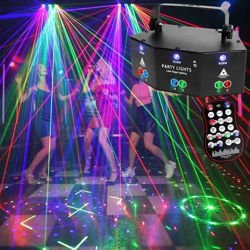 Wuzstar LED Stage Light RGB Color Changing Party Light Sound Activated Ambient Light for Birthday Wedding Indoor Home Disco - THE JIMMY STORE