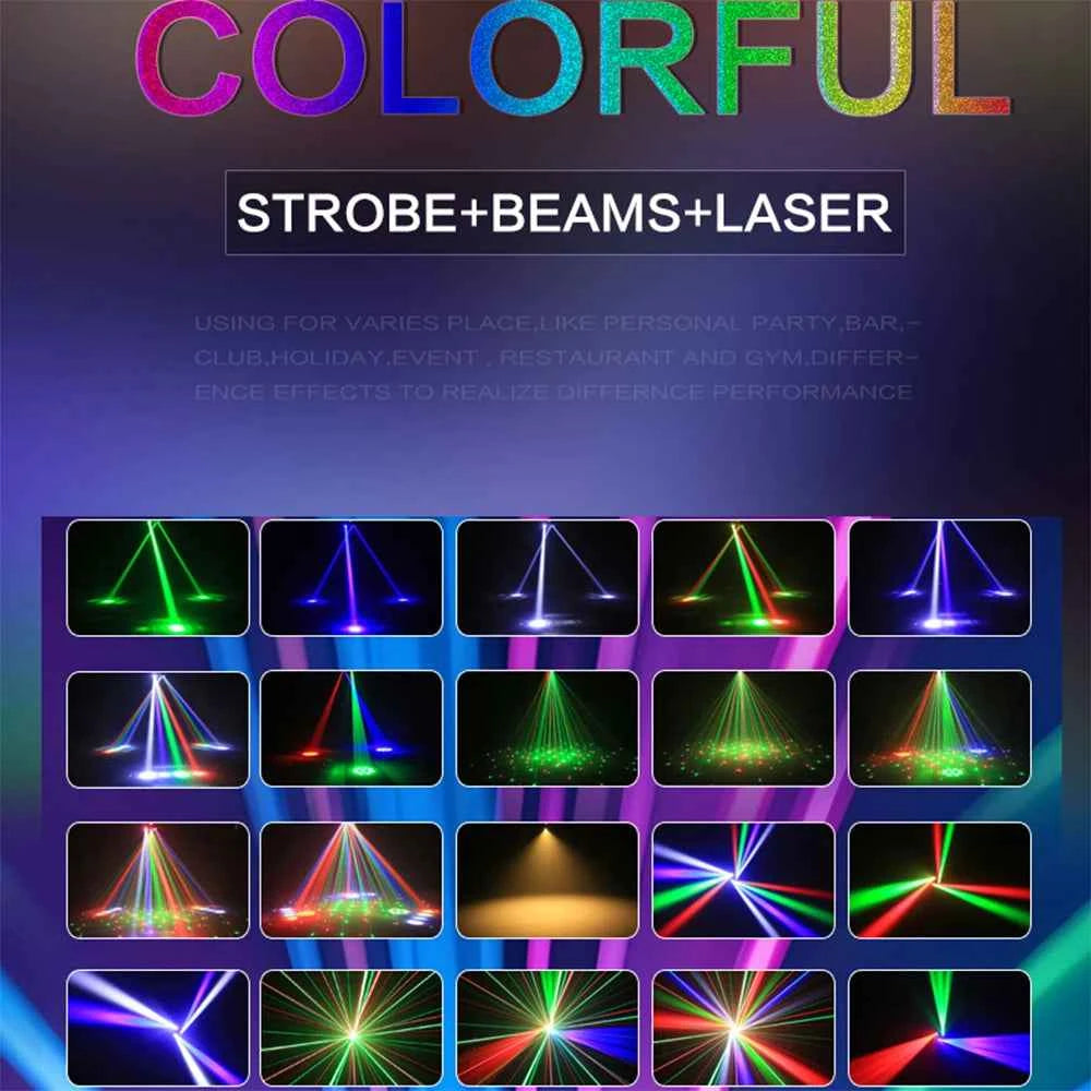 Disco Party Lights with Sound Control DJ Indoor Laser Projector DMX Lighting Dynamic Dance Club and Holiday 2025 Newest - THE JIMMY STORE
