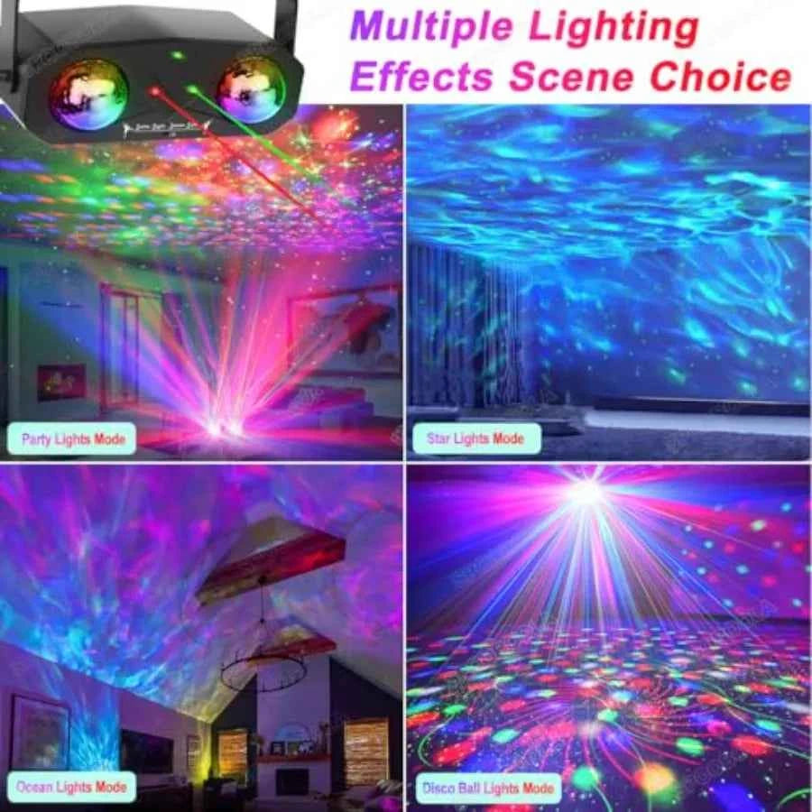 Party Disco Ball, Dj Disco Light Strobe Dance Sound Activated with Remote Control Stage Rave Karaoke Light Ocean Star Projector - THE JIMMY STORE