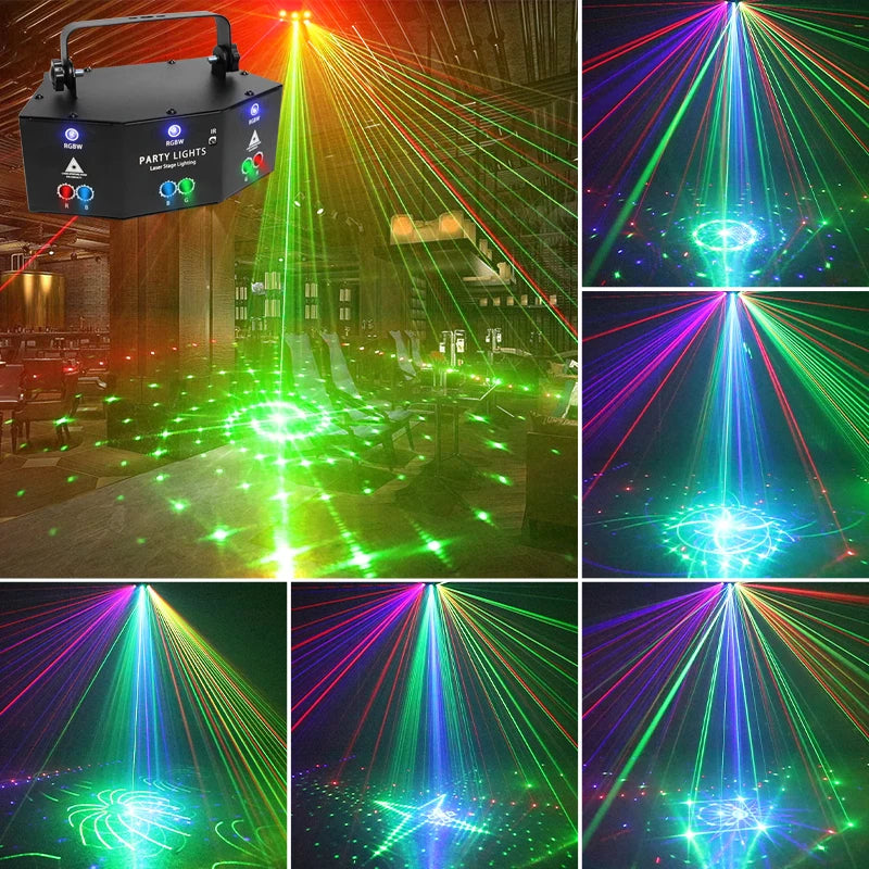 Wuzstar LED Stage Light RGB Color Changing Party Light Sound Activated Ambient Light for Birthday Wedding Indoor Home Disco - THE JIMMY STORE