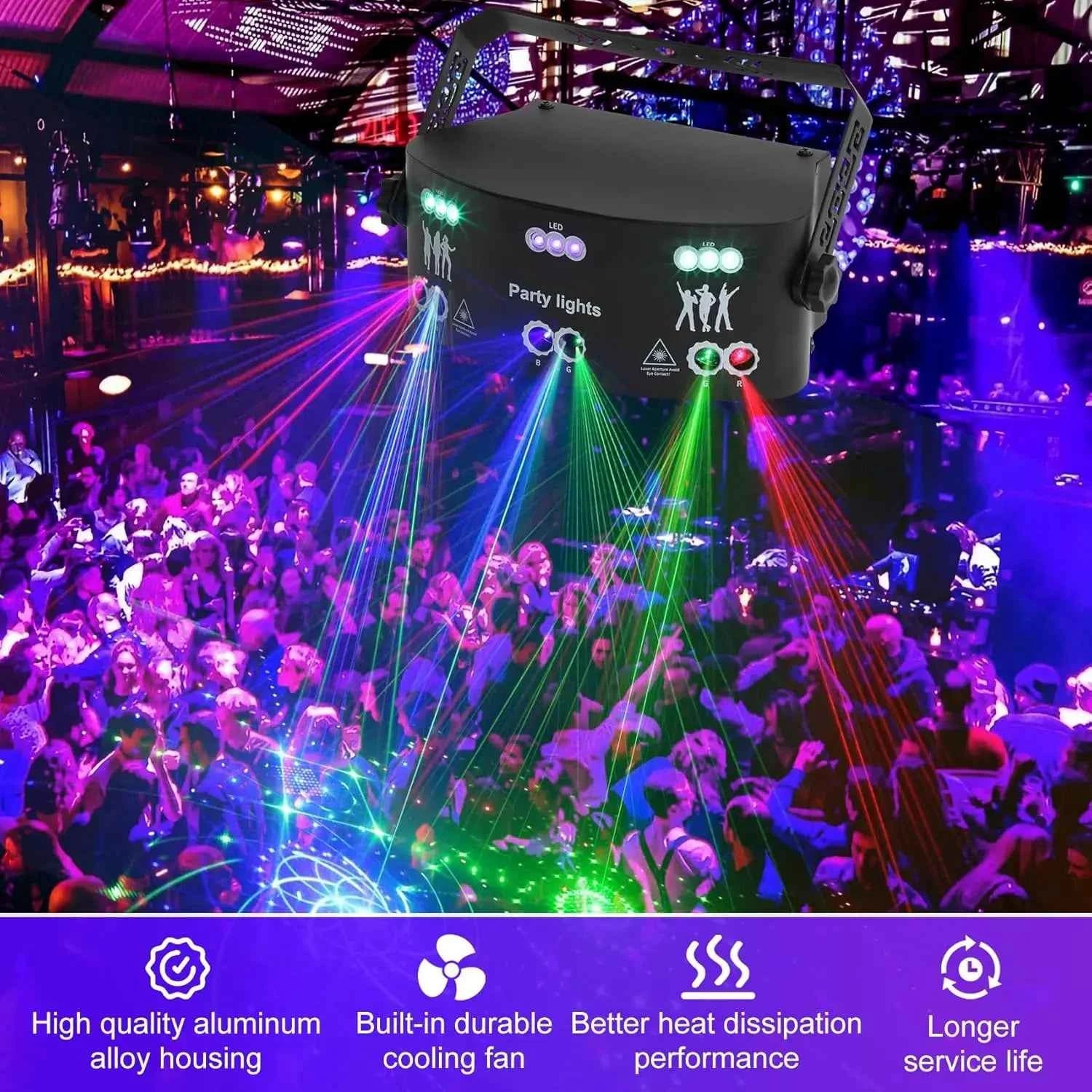 LED Light RGBW 4in1 Beam Spot Wash Effect Light DMX512 Sound Control Stage Light For DJ Club Party KTV Bar Wedding Event Show - THE JIMMY STORE