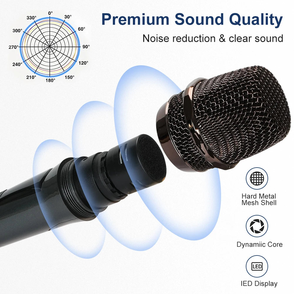 UHF Wireless Microphone System: Experience Unmatched Sound Quality for Karaoke, Events, and Presentations - THE JIMMY STORE