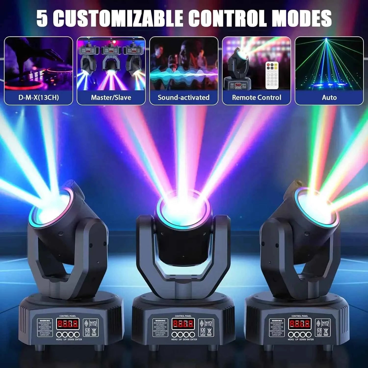 Elevate Your Events with the Mini Moving Head Light - 50W LED Stage Lighting (2 Pack) - THE JIMMY STORE