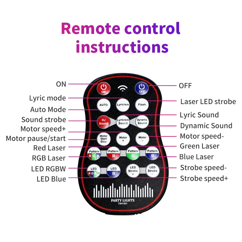 Transform Your Events with Our LED Party Light – Sound Activated with RGB Strobe Effect - THE JIMMY STORE