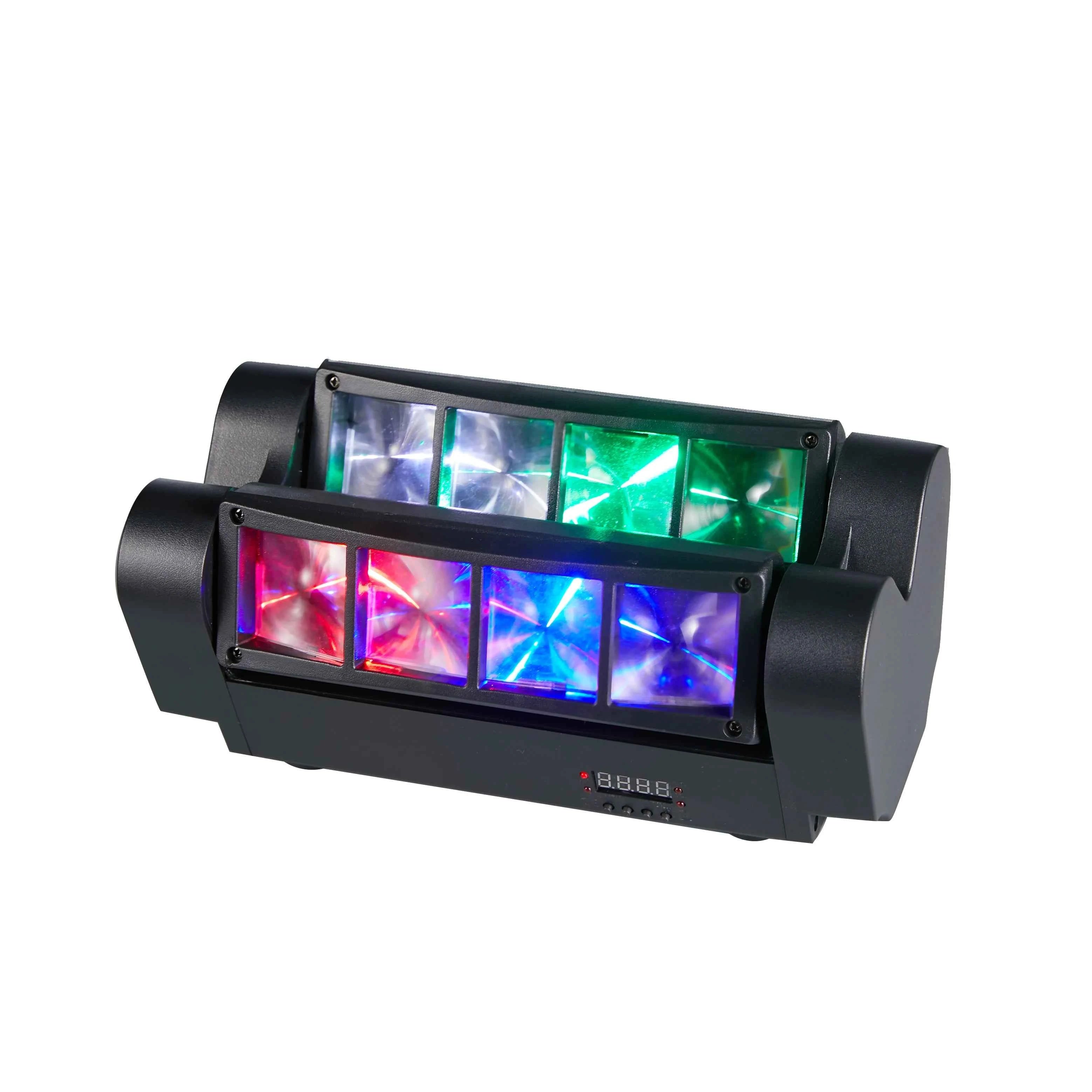 Spider Moving Head Light 8x10W LEDs Beam DJ Lights RGBW Sound Activated and DMX-512 Control for Party Pub Festival Disco Show We - THE JIMMY STORE