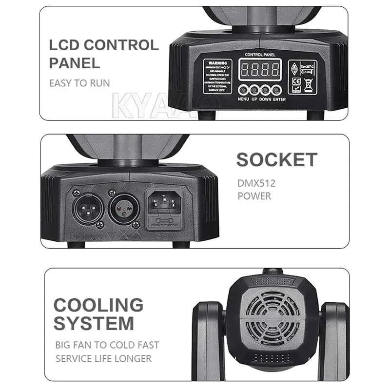 Mini Moving Head Light DMX Sound Control Remote for Disco DJ Strong Beam Wedding Event Lighting Effect For Party - THE JIMMY STORE