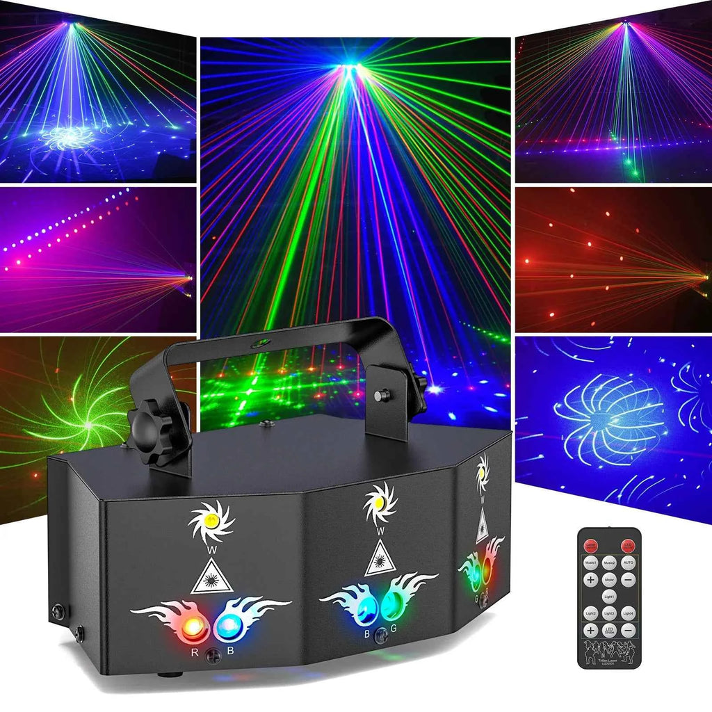 U'King 9 Eyes Projector Effect Stage Light Remote Control 7CH DMX512 RGB Party Light Effect for DJ Disco Wedding Nightclub Light - THE JIMMY STORE