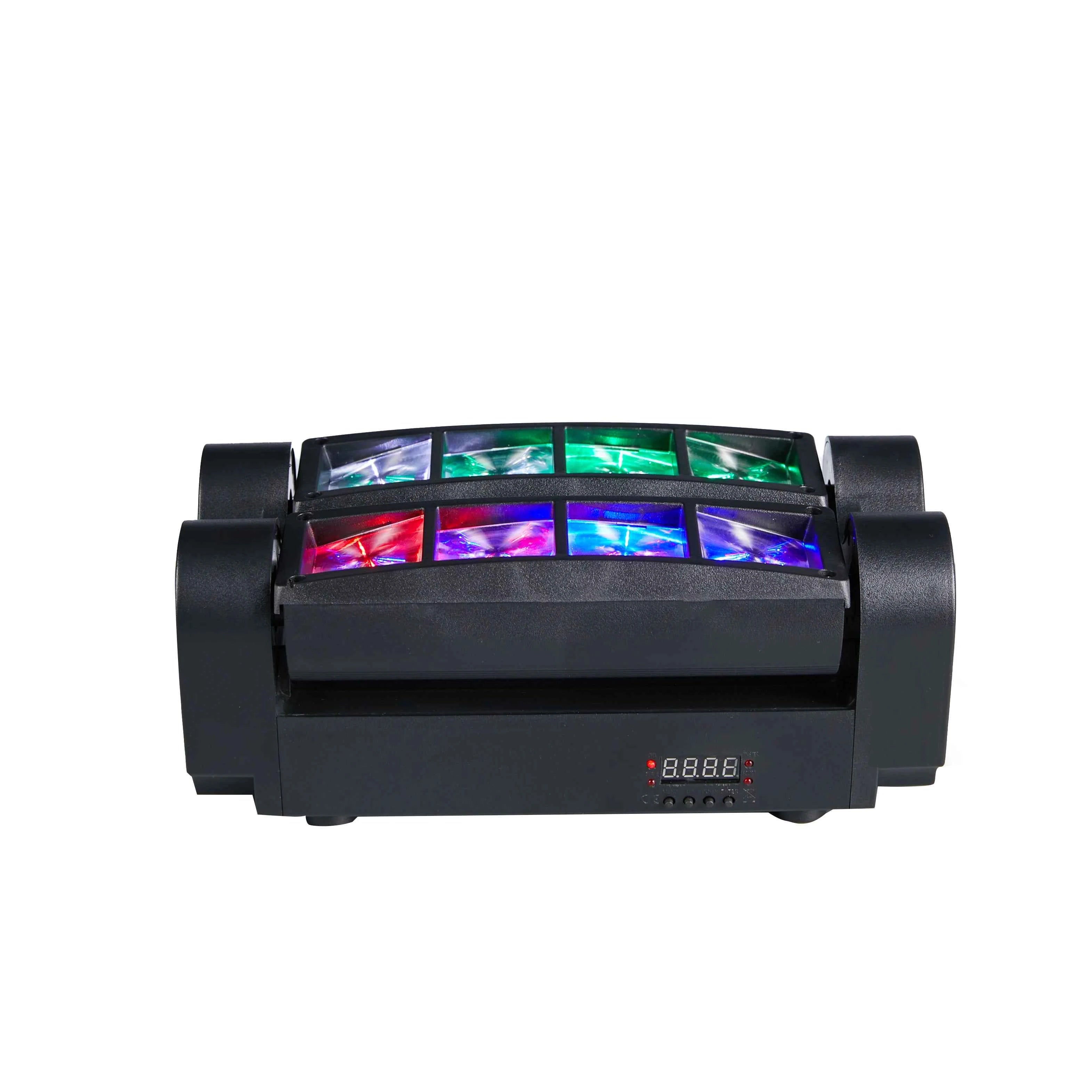 Spider Moving Head Light 8x10W LEDs Beam DJ Lights RGBW Sound Activated and DMX-512 Control for Party Pub Festival Disco Show We - THE JIMMY STORE
