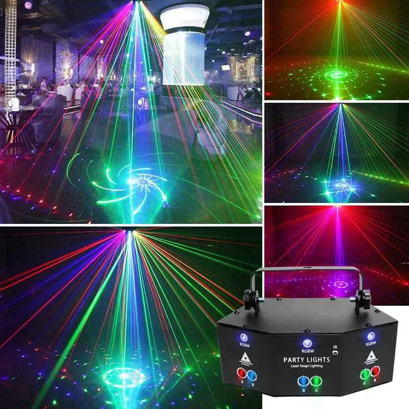 Wuzstar LED Stage Light RGB Color Changing Party Light Sound Activated Ambient Light for Birthday Wedding Indoor Home Disco - THE JIMMY STORE