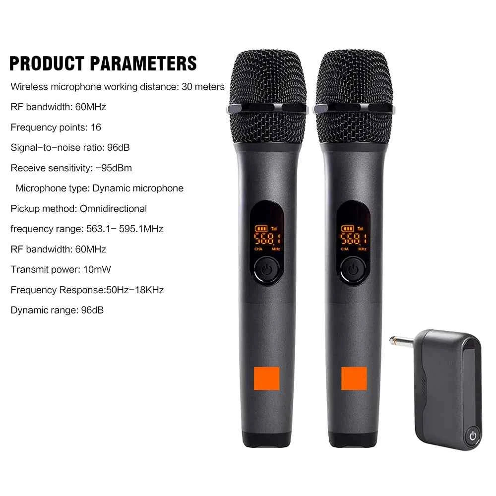 Professional 2 Channel UHF For JBL Wireless Handheld Microphone System Mike 6.3 Interface 1 T 2 Karaoke Singing DJ KTV karaoke - THE JIMMY STORE