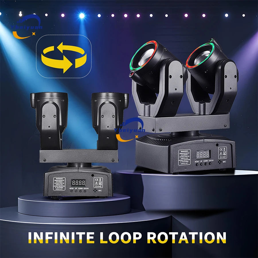 Transform Your Events with the Double Head Moving Beam Light – DMX512 Controlled Stage Magic - THE JIMMY STORE