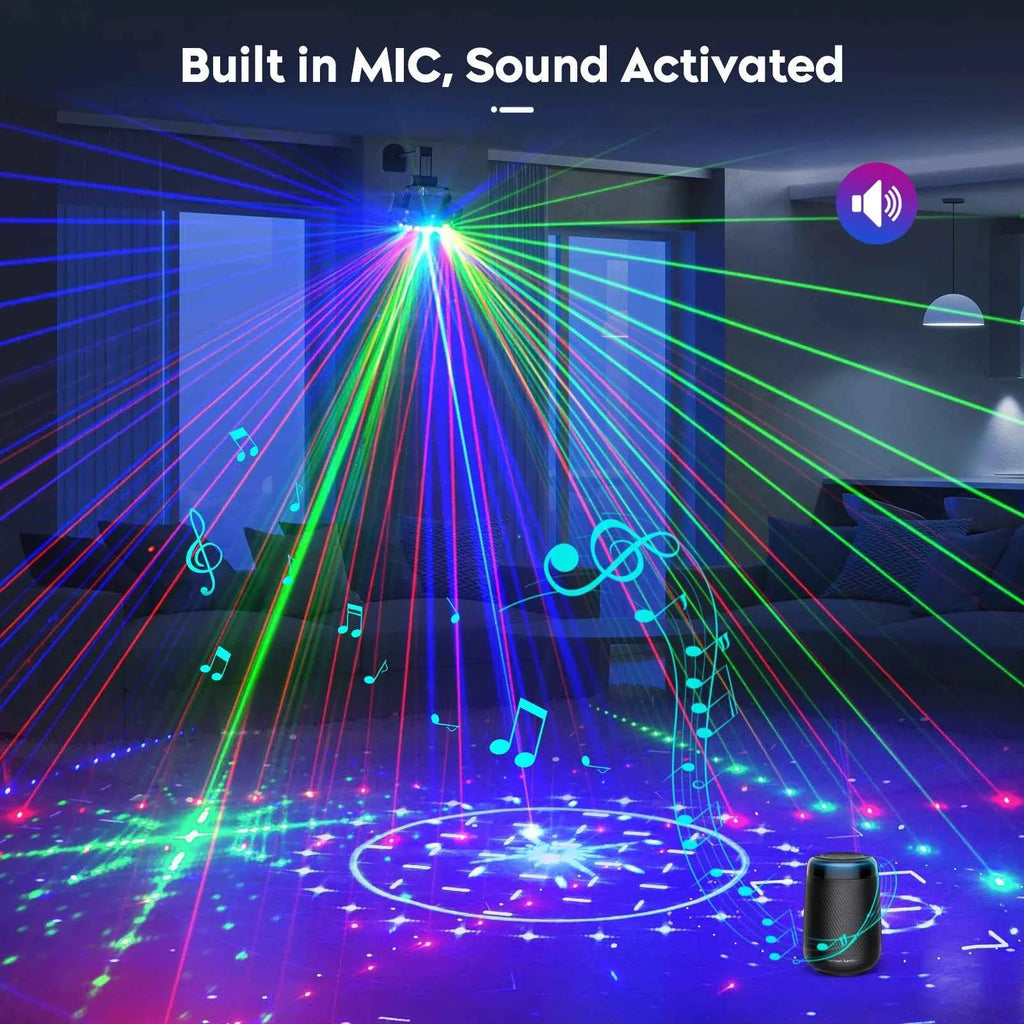 U'King 9 Eyes Projector Effect Stage Light Remote Control 7CH DMX512 RGB Party Light Effect for DJ Disco Wedding Nightclub Light - THE JIMMY STORE