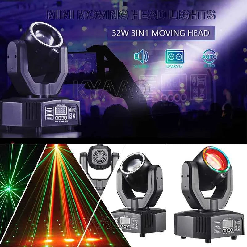 Mini Moving Head Light DMX Sound Control Remote for Disco DJ Strong Beam Wedding Event Lighting Effect For Party - THE JIMMY STORE