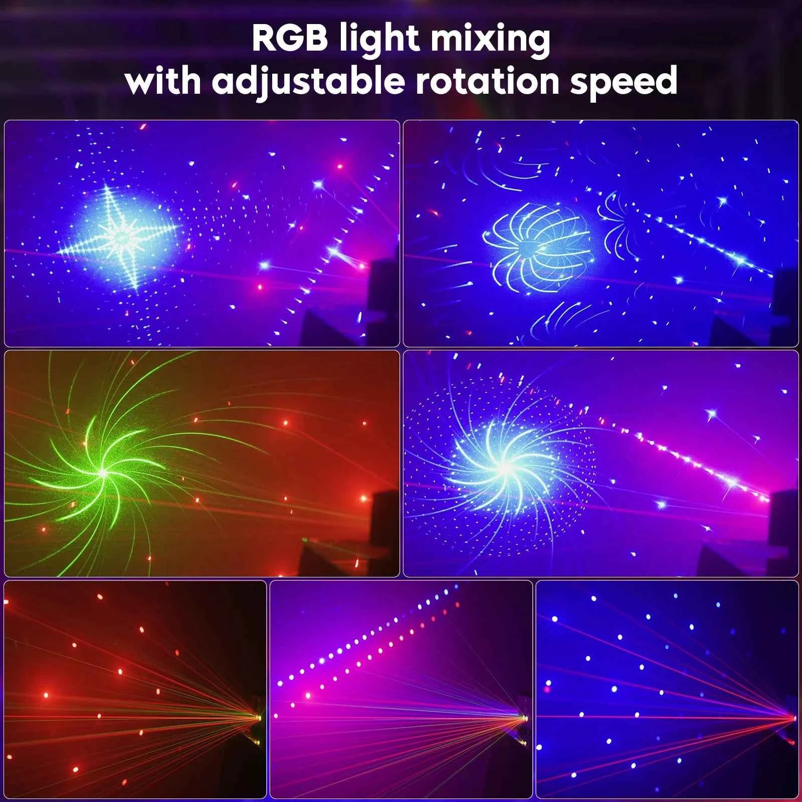 U'King 9 Eyes Projector Effect Stage Light Remote Control 7CH DMX512 RGB Party Light Effect for DJ Disco Wedding Nightclub Light - THE JIMMY STORE