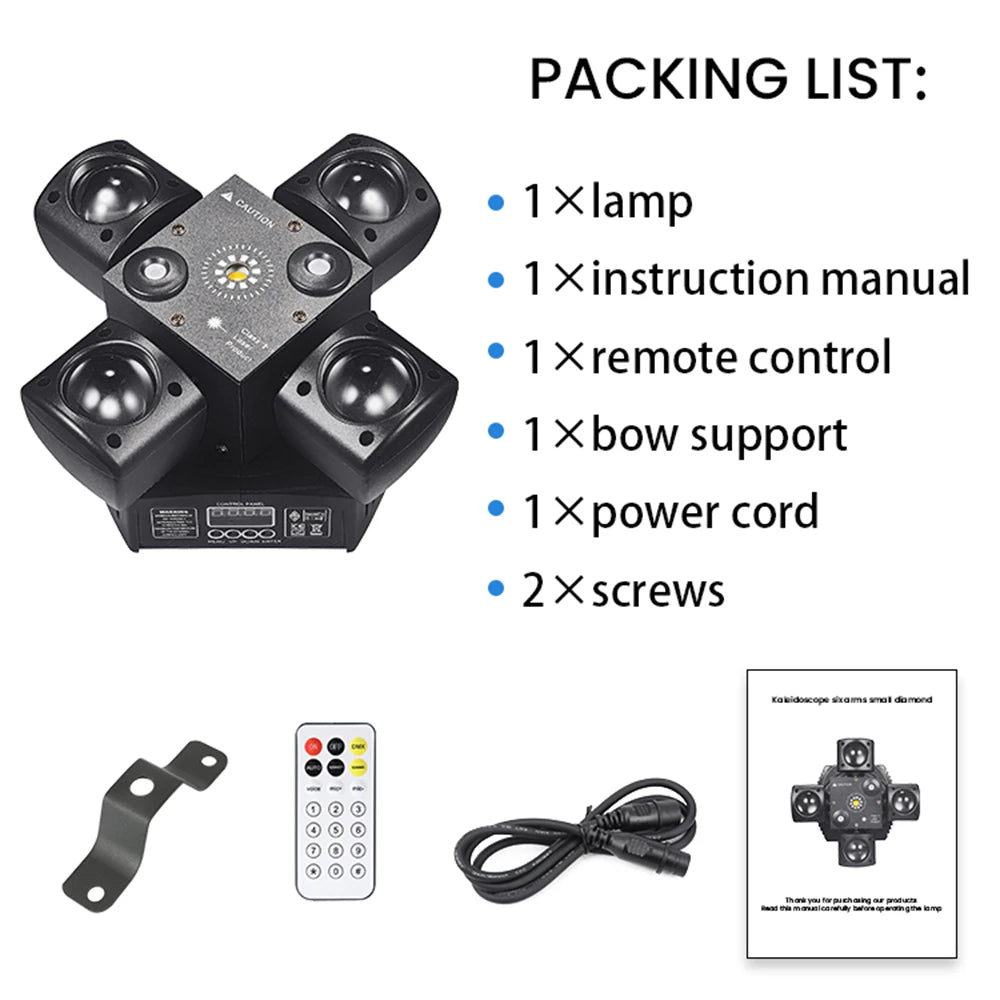 4-Arm Party Lights 48W Mini Moving Head DJ Disco Lights Cabezas LED DMX512 Beam Strobe Effect RGBW Stage Light - THE JIMMY STORE