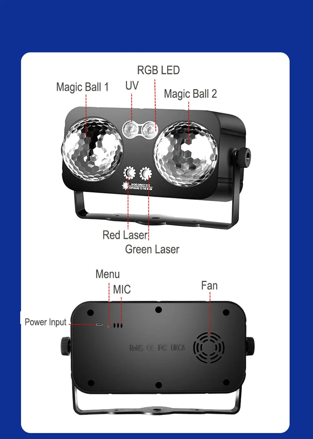Transform Your Parties with the RGB Disco Ball Party Light - Ultimate Sound Control Strobe for Unforgettable Nights - THE JIMMY STORE